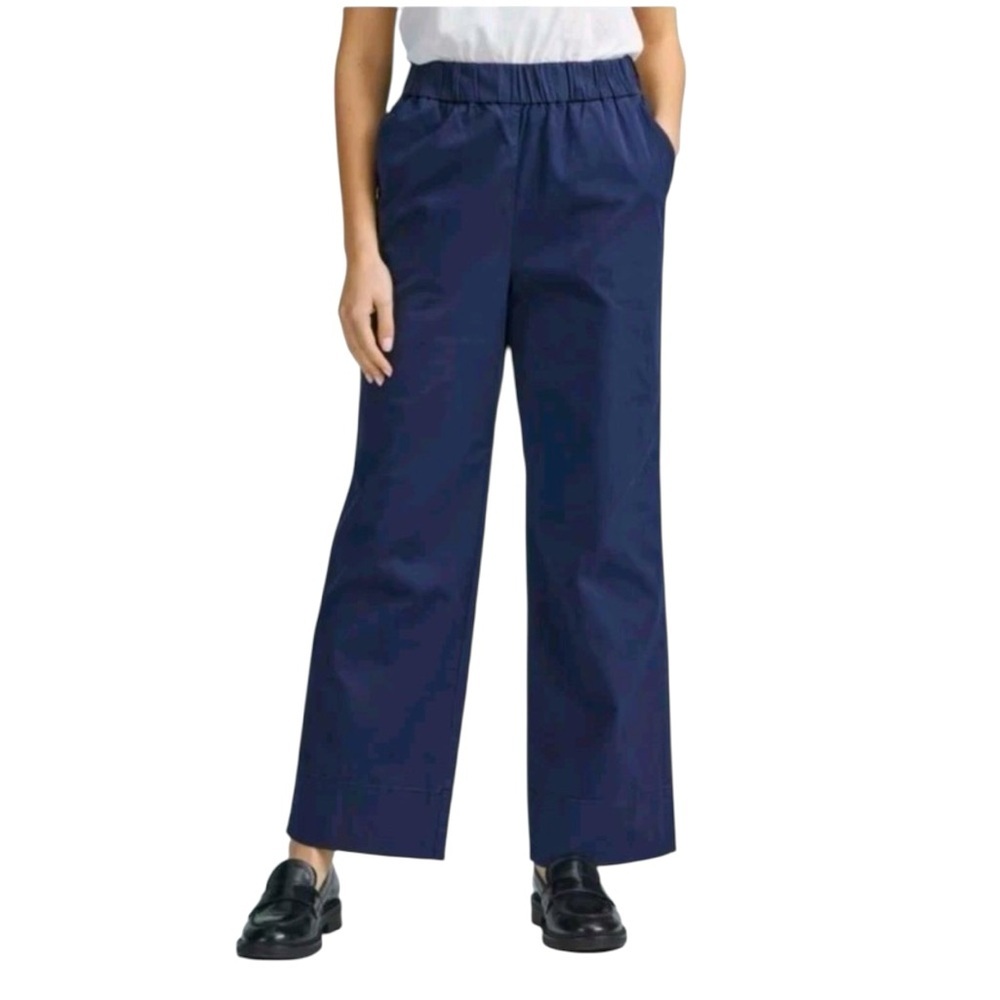 Navy Blue Women's Wide-Leg Pants